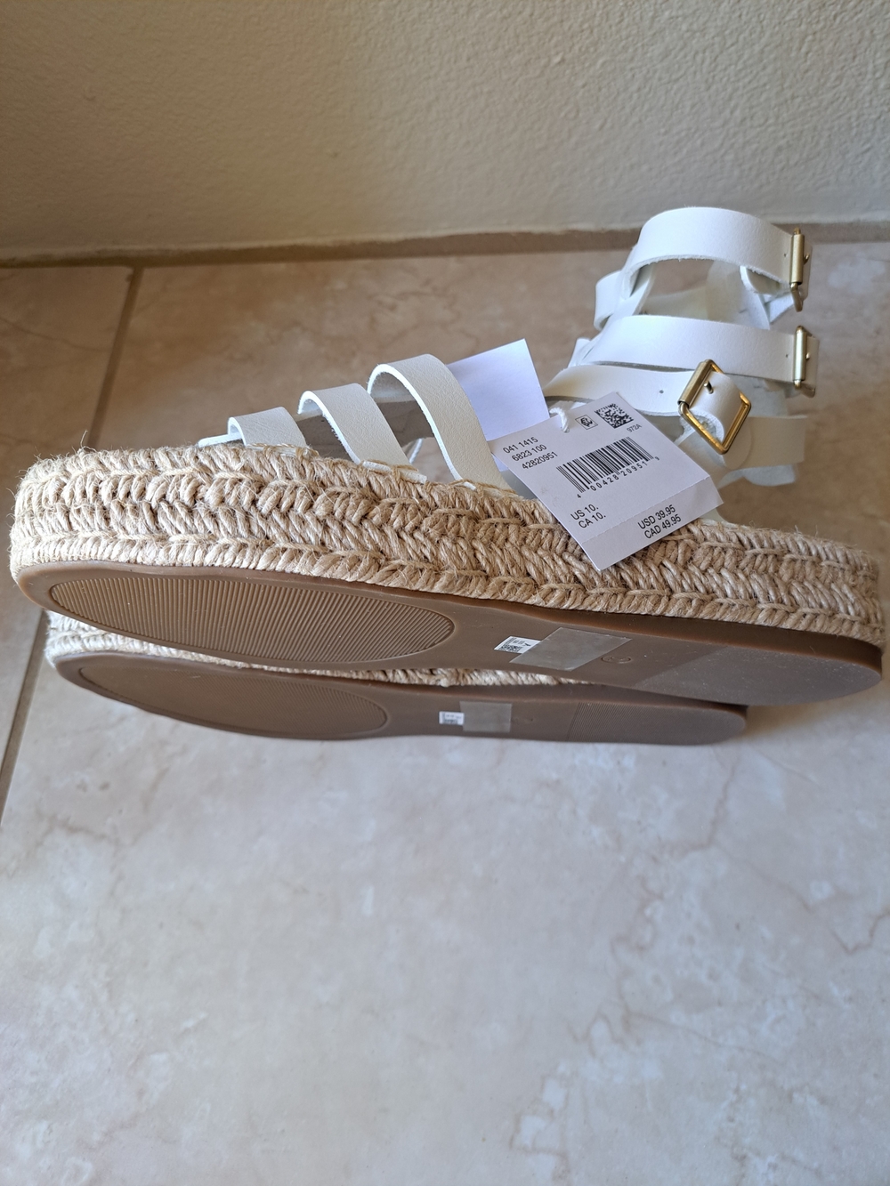 American Eagle Outfitters White Woven Gladiator Sandals - Picture 5 of 5